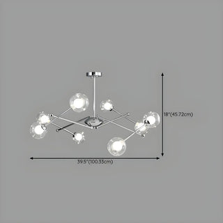 Clear Glass Ball Large Silver Living Room Sputnik Chandelier #size