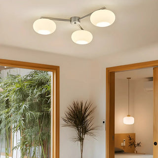 ZOWALA - Large Sputnik White Glass Semi-Flush Mount Lamp 5-Light Image - 4