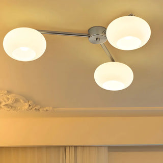 ZOWALA - Large Sputnik White Glass Semi-Flush Mount Lamp 5-Light Image - 5