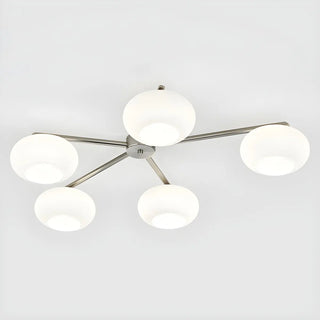 ZOWALA - Large Sputnik White Glass Semi-Flush Mount Lamp 5-Light Image - 6