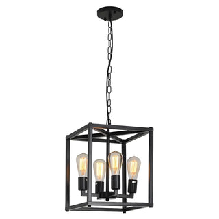 ZOWALA - Square Industrial 4-Light Suspension Chandelier Image - 5