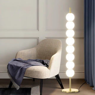 Stacked Globe Design Elegant Gold Metal Floor Lamp Zawala Image - 1