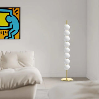 Stacked Globe Design Elegant Gold Metal Floor Lamp Zawala Image - 2