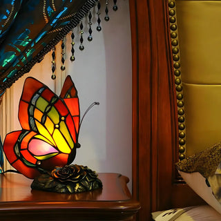 Creative Tiffany Butterfly Art Stained Glass Table Lamp Zawala Image - 1