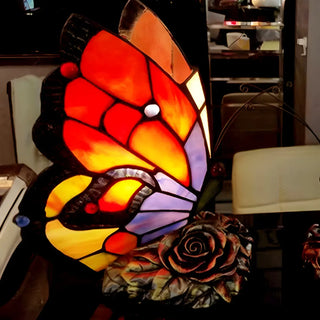 Creative Tiffany Butterfly Art Stained Glass Table Lamp Zawala Image - 5