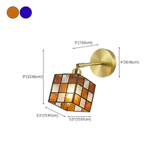 Tiffany Style Square Stained Glass LED Wall Sconce Zawala #size
