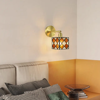 Tiffany Style Square Stained Glass LED Wall Sconce Zawala Image - 2