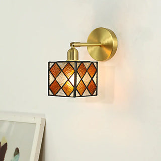Tiffany Style Square Stained Glass LED Wall Sconce Zawala Image - 3