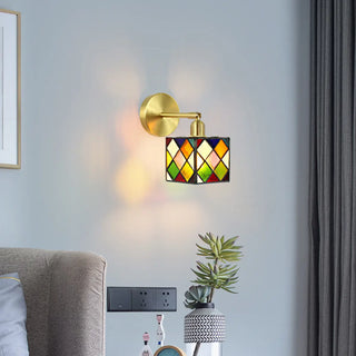 Tiffany Style Square Stained Glass LED Wall Sconce Zawala Image - 9