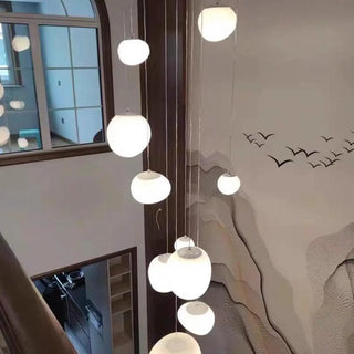 ZOWALA - Modern Stairwell White Globe Cluster Pendant Light Image - 1