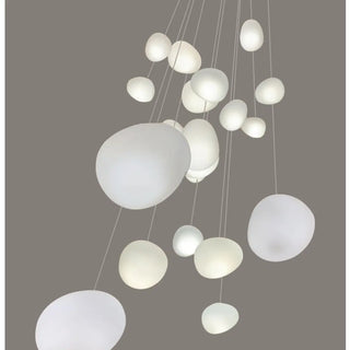 ZOWALA - Modern Stairwell White Globe Cluster Pendant Light Image - 12