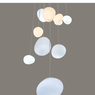 ZOWALA - Modern Stairwell White Globe Cluster Pendant Light Image - 14