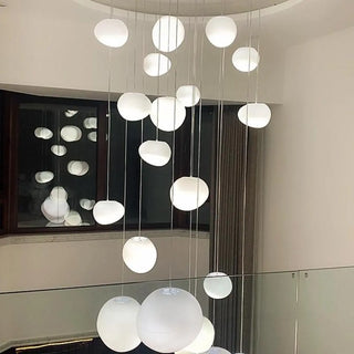 ZOWALA - Modern Stairwell White Globe Cluster Pendant Light Image - 2