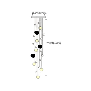 ZOWALA - Modern Stairwell White Globe Cluster Pendant Light Image - 21