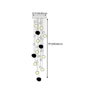 ZOWALA - Modern Stairwell White Globe Cluster Pendant Light Image - 22
