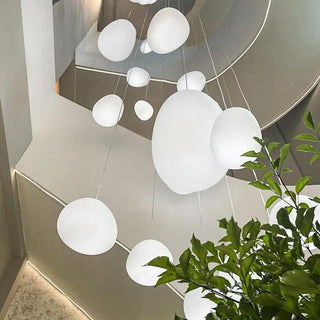 ZOWALA - Modern Stairwell White Globe Cluster Pendant Light Image - 3