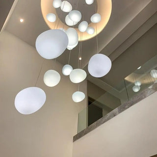 ZOWALA - Modern Stairwell White Globe Cluster Pendant Light Image - 4