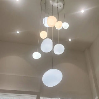 ZOWALA - Modern Stairwell White Globe Cluster Pendant Light Image - 5
