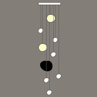 ZOWALA - Modern Stairwell White Globe Cluster Pendant Light Image - 7