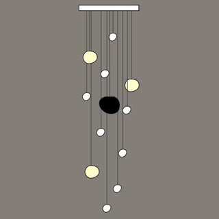 ZOWALA - Modern Stairwell White Globe Cluster Pendant Light Image - 8