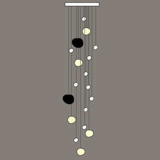 ZOWALA - Modern Stairwell White Globe Cluster Pendant Light Image - 9