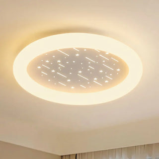 Dreamy Pink Round Starry LED Flush Mount Ceiling Light Zawala Image - 2