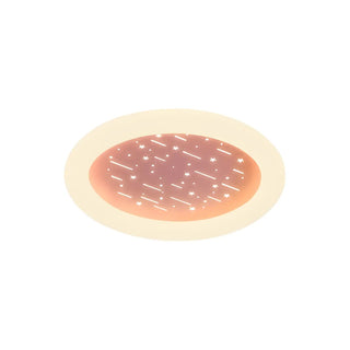 Dreamy Pink Round Starry LED Flush Mount Ceiling Light Zawala Image - 9