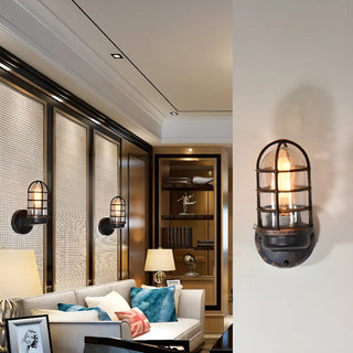 Industrial Protective Cage Cylinder Wall Sconce Zawala Image - 1