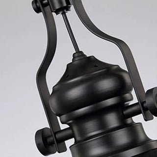 Industrial Black Dome Metal Downrods Pendant Light Image - 9