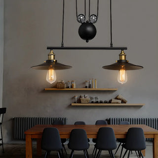 ZOWALA - Industrial 3-Light Pulley Cone Island Hanging Light Image - 1