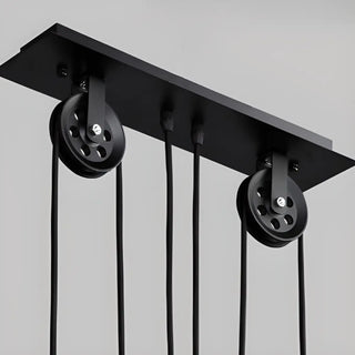 ZOWALA - Industrial 3-Light Pulley Cone Island Hanging Light Image - 8