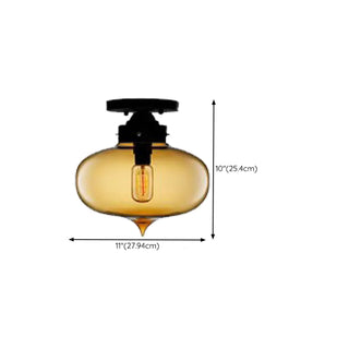 ZOWALA - Steampunk Glass Semi-Flush Mount Light #size