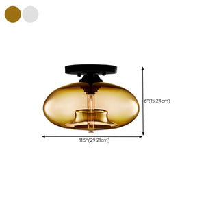 ZOWALA - Steampunk Glass Semi-Flush Mount Light Image - 13