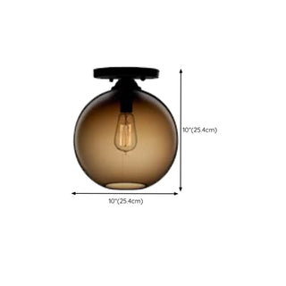 ZOWALA - Steampunk Glass Semi-Flush Mount Light Image - 14