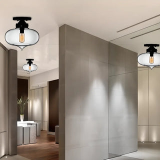 ZOWALA - Steampunk Glass Semi-Flush Mount Light Image - 3