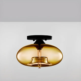 ZOWALA - Steampunk Glass Semi-Flush Mount Light Image - 4