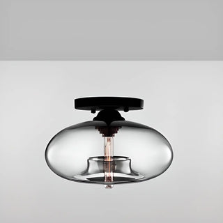 ZOWALA - Steampunk Glass Semi-Flush Mount Light Image - 5