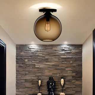 ZOWALA - Steampunk Glass Semi-Flush Mount Light Image - 6