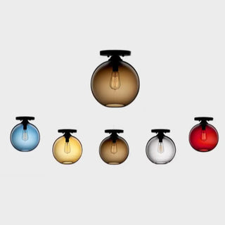 ZOWALA - Steampunk Glass Semi-Flush Mount Light Image - 8