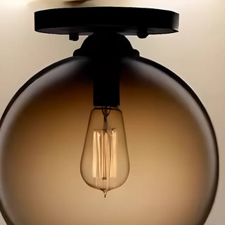 ZOWALA - Steampunk Glass Semi-Flush Mount Light Image - 9
