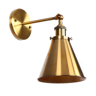 Antique Gold Cone Metal LED Wall Light Fixture Zawala Image - 10