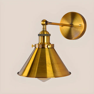 Antique Gold Cone Metal LED Wall Light Fixture Zawala Image - 11