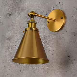 Antique Gold Cone Metal LED Wall Light Fixture Zawala Image - 13