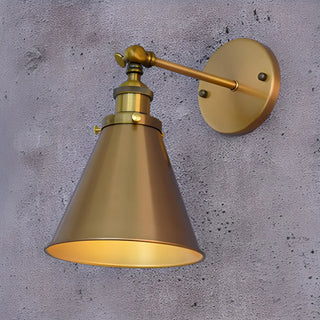 Antique Gold Cone Metal LED Wall Light Fixture Zawala Image - 14
