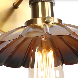 Antique Gold Cone Metal LED Wall Light Fixture Zawala Image - 16