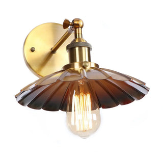 Antique Gold Cone Metal LED Wall Light Fixture Zawala Image - 5