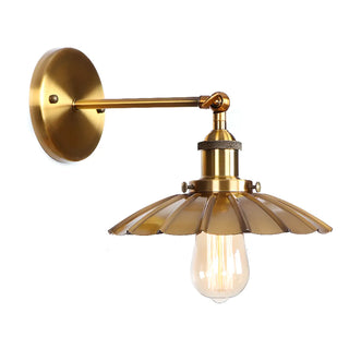 Antique Gold Cone Metal LED Wall Light Fixture Zawala Image - 6