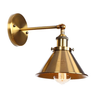 Antique Gold Cone Metal LED Wall Light Fixture Zawala Image - 8