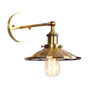 Antique Gold Cone Metal LED Wall Light Fixture Zawala Image - 9