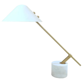 Bedroom Chic White Cone Shade Marble Base Table Lamp Zawala Image - 11